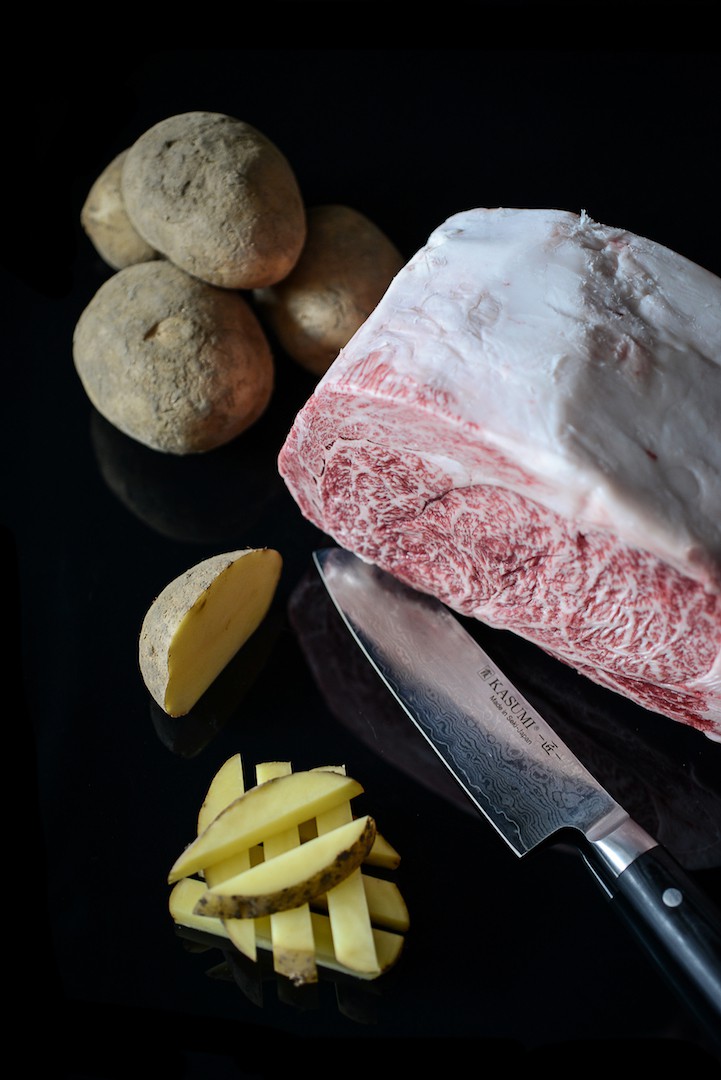 WAGYU du Japon "Gunma Persillé 4" - Pommes Pont Neuf